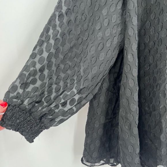 Daniel Rain DR2 Brielle Clip-Dot Blouse with Long Puff Sleeves size 3X - Picture 4 of 9